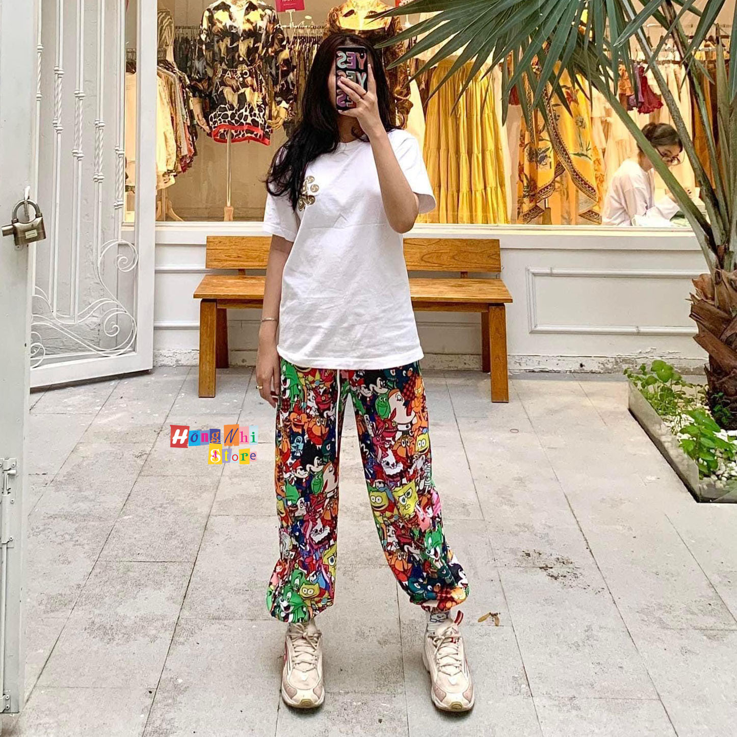 Quần Hoạt Hình Dài Bo Lai Cartoon Pant V2 Oversize Ulzzang Unisex - MM