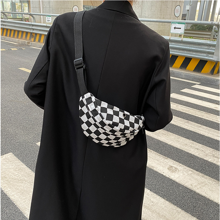 Túi đeo chéo bao tử đeo ngực Caro Ulzzang đa năng thời trang checker board cho học sinh sinh viên giá rẻ