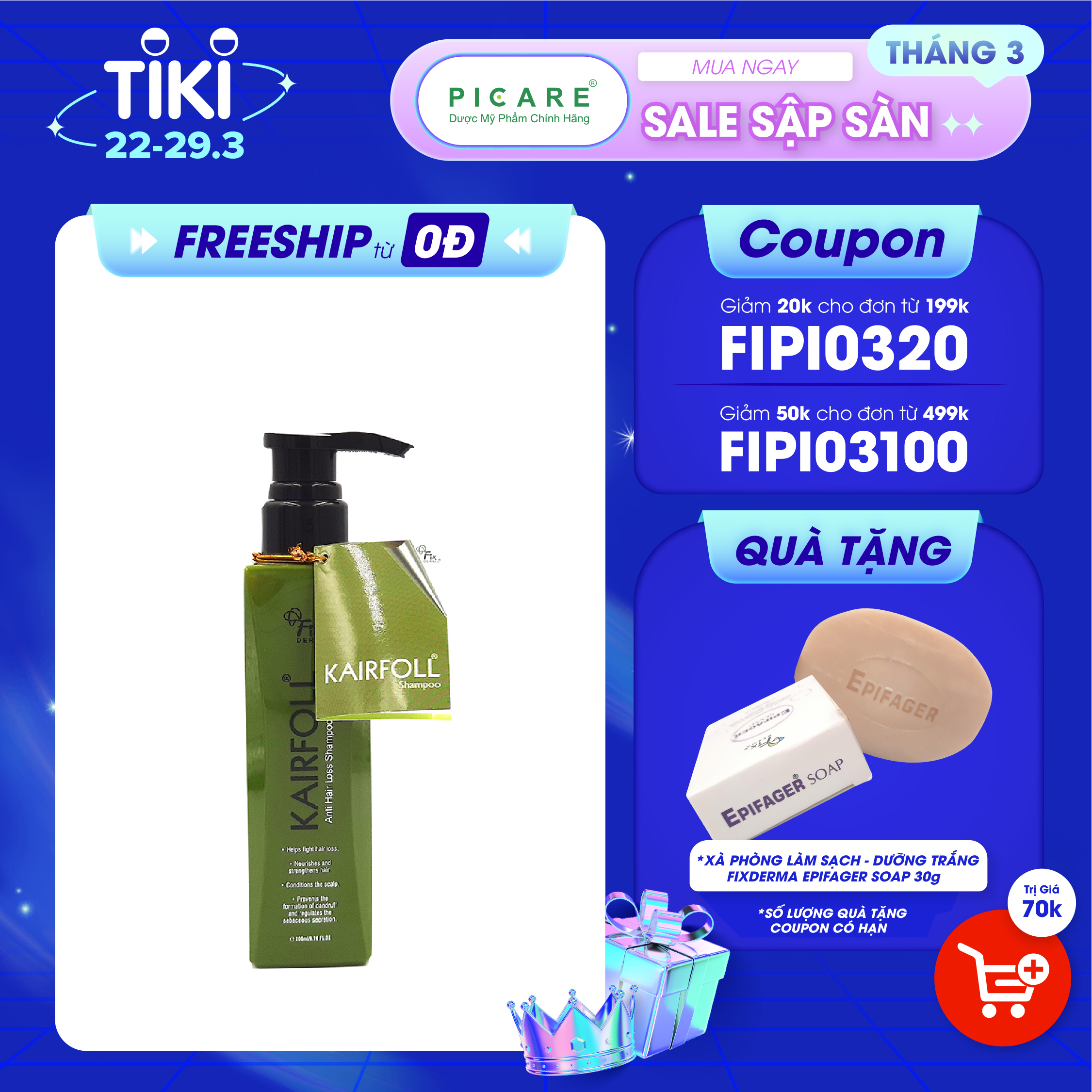 Dầu gội giảm rụng tóc Fixderma Kairfoll Shampoo 200ml