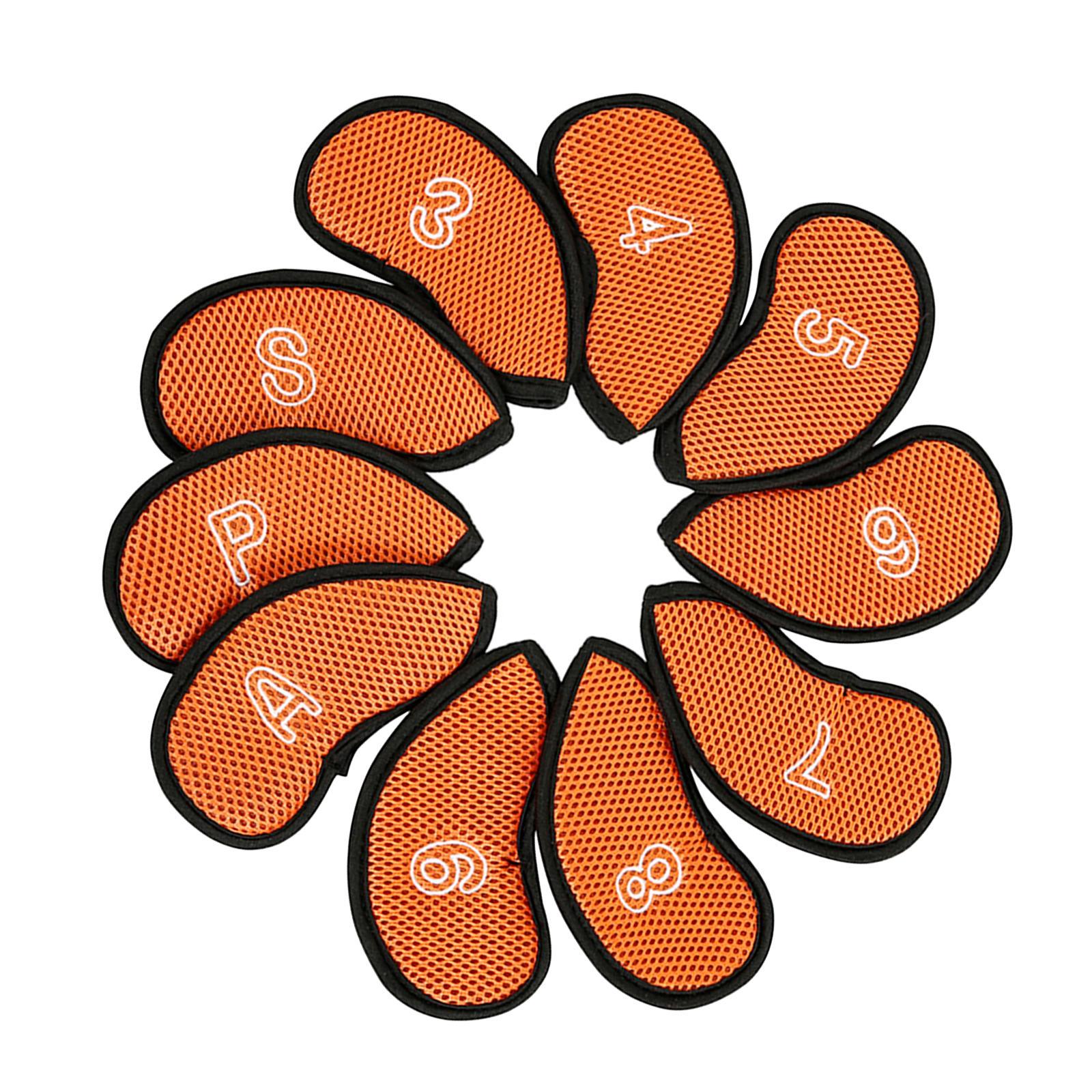 10x Golf Club Headcovers with Large Number Mark Golf Training Equipment Protector Cases Golf Iron Covers Set for Putters Golfers Display