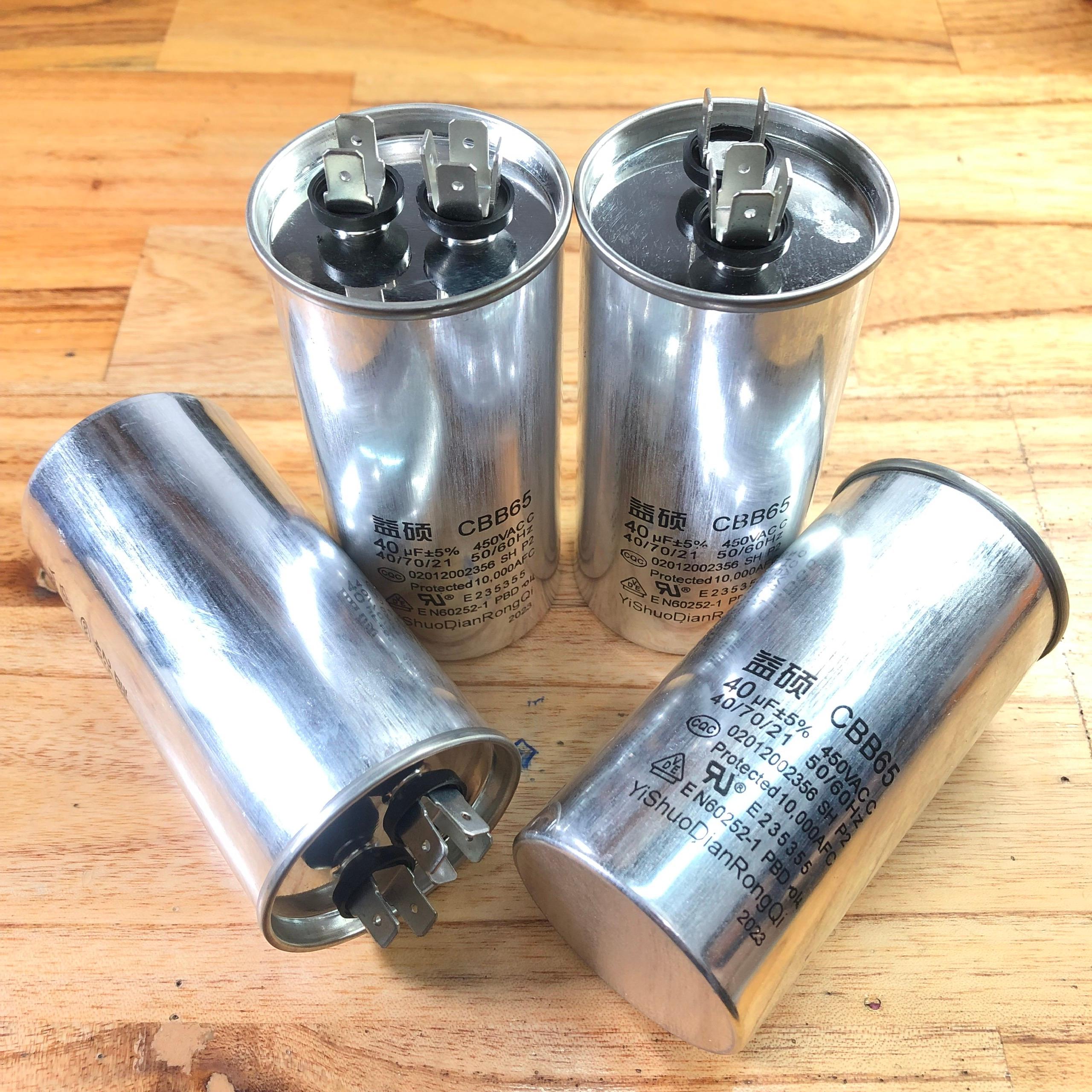 Tụ điện điều hòa không khí CBB65 450Vac 25uf, 30uf, 35uf, 40uf, tụ máy nén điều hòa không khí.