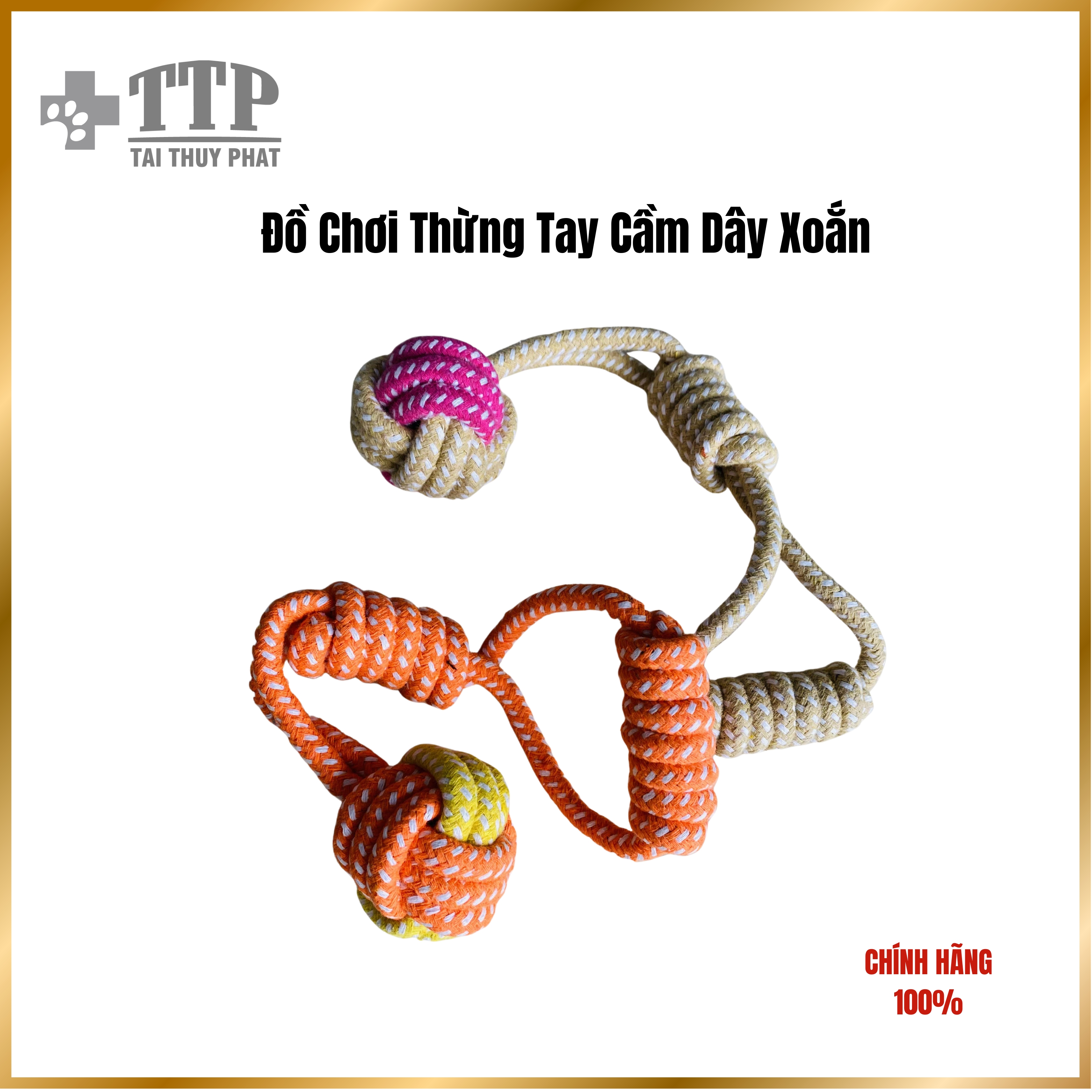 Đồ Chơi Thừng Tay Cầm Dây Xoắn cho chó - Pet Tài Thuỷ Phát - T116