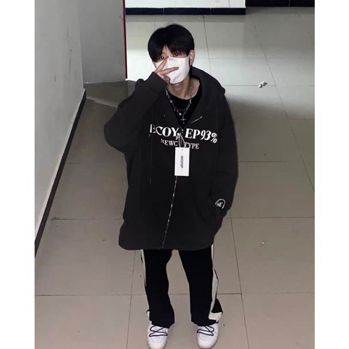 Áo Khoác Nỉ Hoodie Zip NECO Form Rộng Nam Nữ Unisex, Áo Khoác Nỉ EP93 Form Unisex Chất Nỉ Bông Nón 2 Lớp