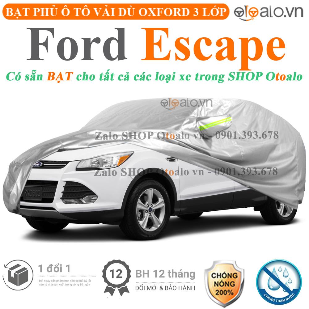 Bạt che phủ xe ô tô Ford Escape vải dù 3 lớp CAO CẤP BPXOT - OTOALO
