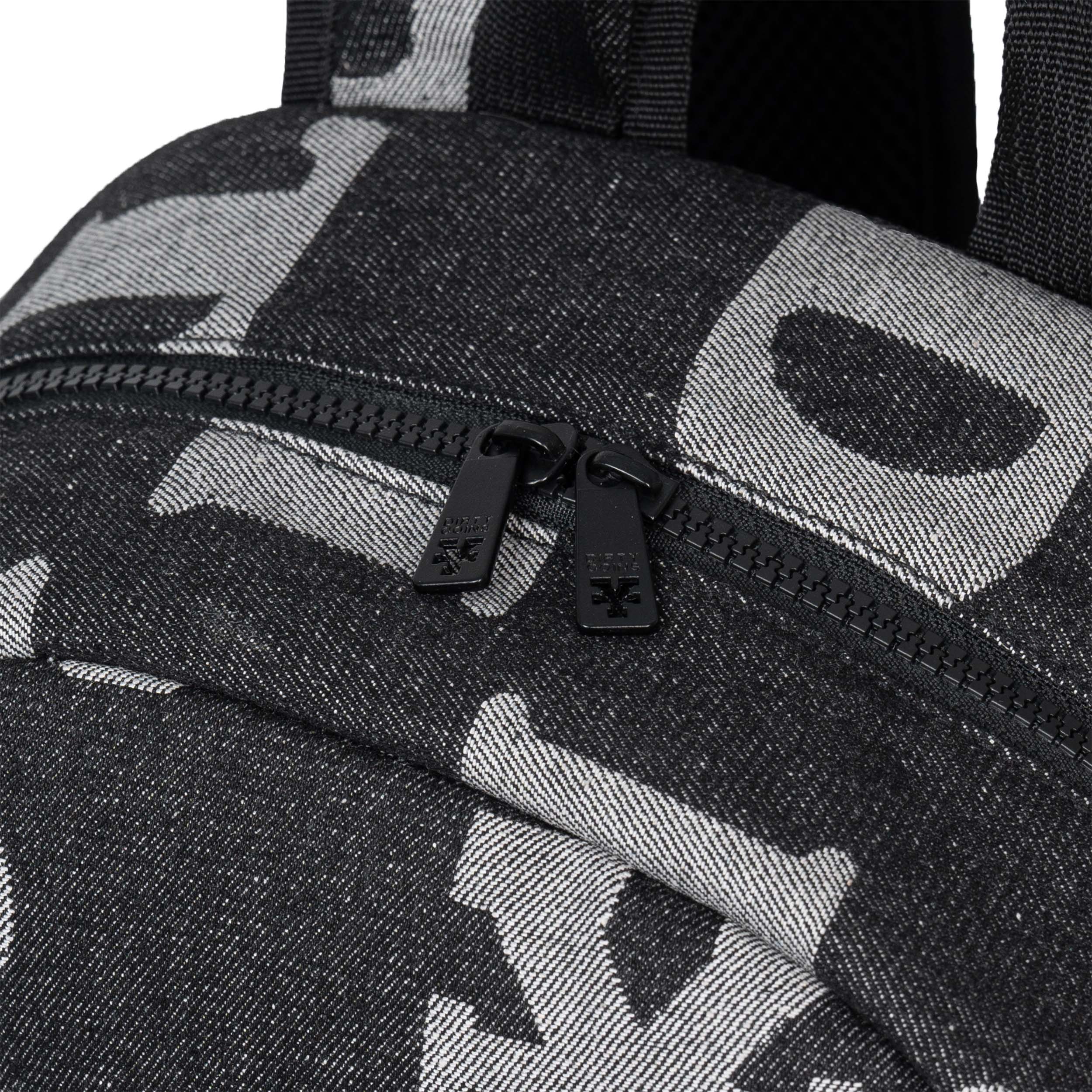 Balo DirtyCoins Letters Monogram Denim Backpack - Black