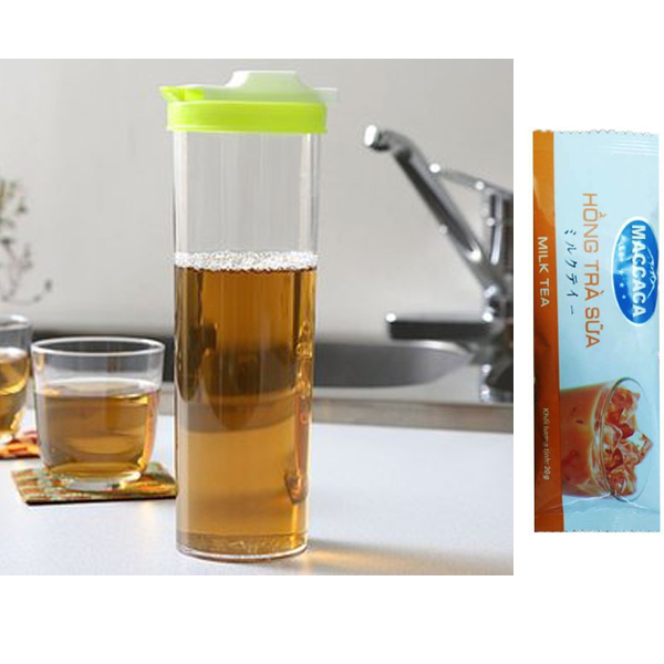 Bình Đựng Nước 1000ml Nắp Trượt Nhật Bản + Tặng Hồng Trà Sữa Maccaca 20g