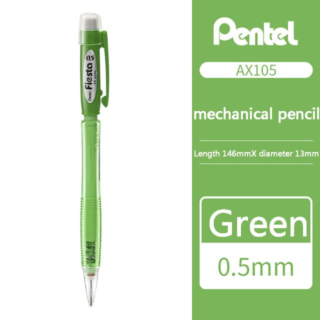 Bút chì kim Pentel Fiesta AX-105 nét 0.5mm - Thiết kế thân trong, nhiều màu lựa chọn