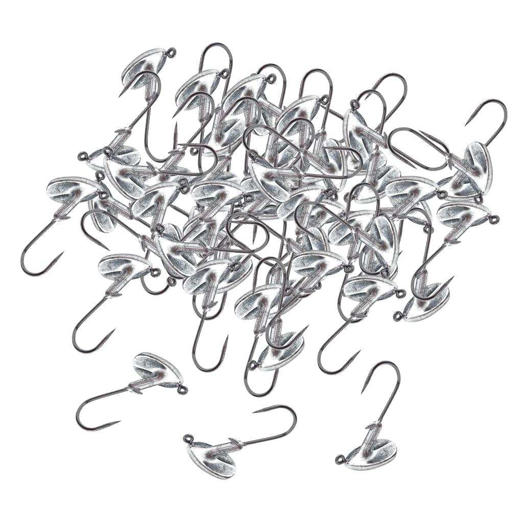 50pcs Tumbler Lead Head Fishing Hooks Jig Bait for Soft Lure Fishinghook 5g