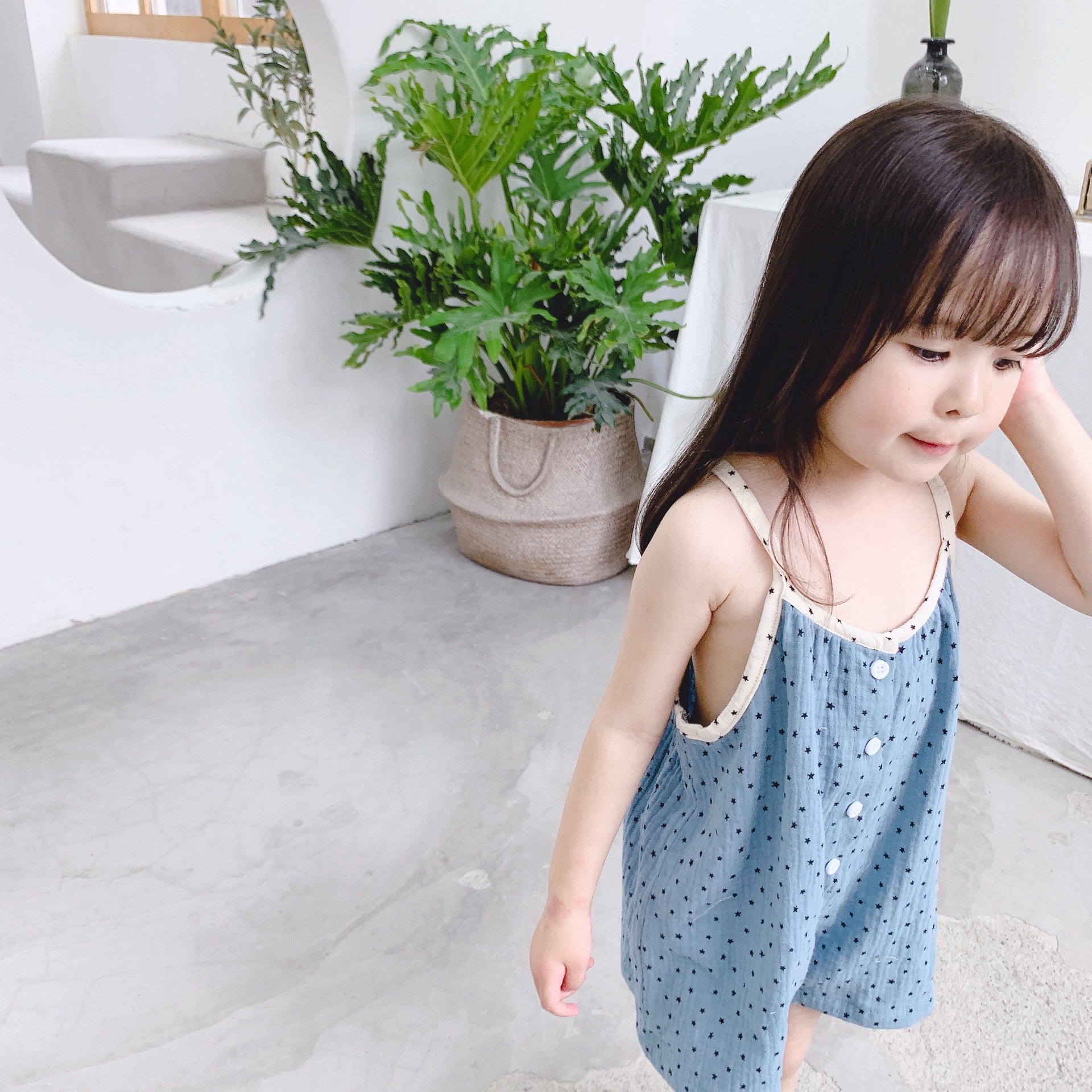 Bộ Áo Liền Quần Ngắn Jumpsuit Bé Gái Kiểu Hàn Quốc