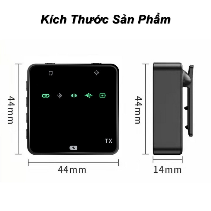 Bộ Micro cài áo không dây Lavalier K63 bộ truyền và đầu thu cho điện thoại thông minh - Home and Garden