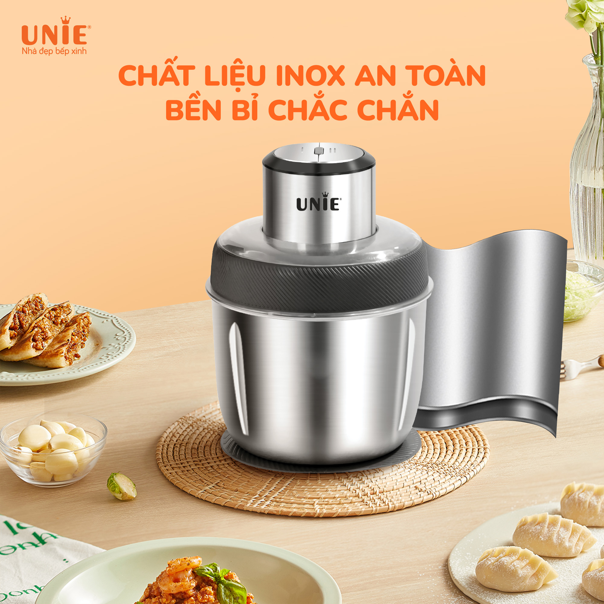 Máy xay thịt Unie UE226,dung tích 2.5L,thiết kế 4 lưỡi dao sắc bén,Công suất mạnh 300W Bảo hành 12 tháng HÀNG CHÍNH HÃNG