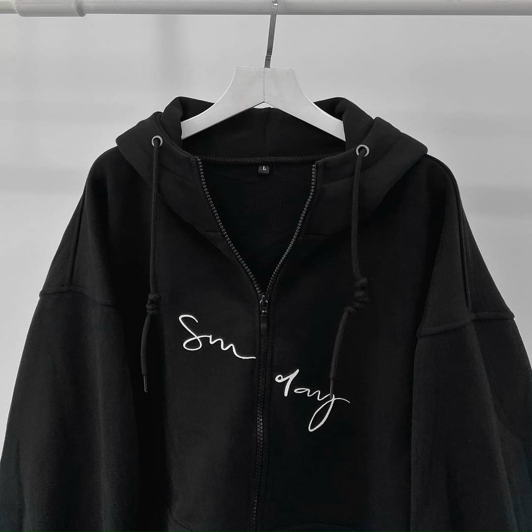 Hình ảnh áo khoác nỉ hoodie Unisex phong cách Hàn SOMEDAY, áo khoác nam nữ có túi from rộng ulzzang có khoá kéo, ÁO KHOÁC CHỐNG NẮNG CÓ MŨ - ÁO KHOÁC HOODIE NAM NỮ ULZZANG COUPLE