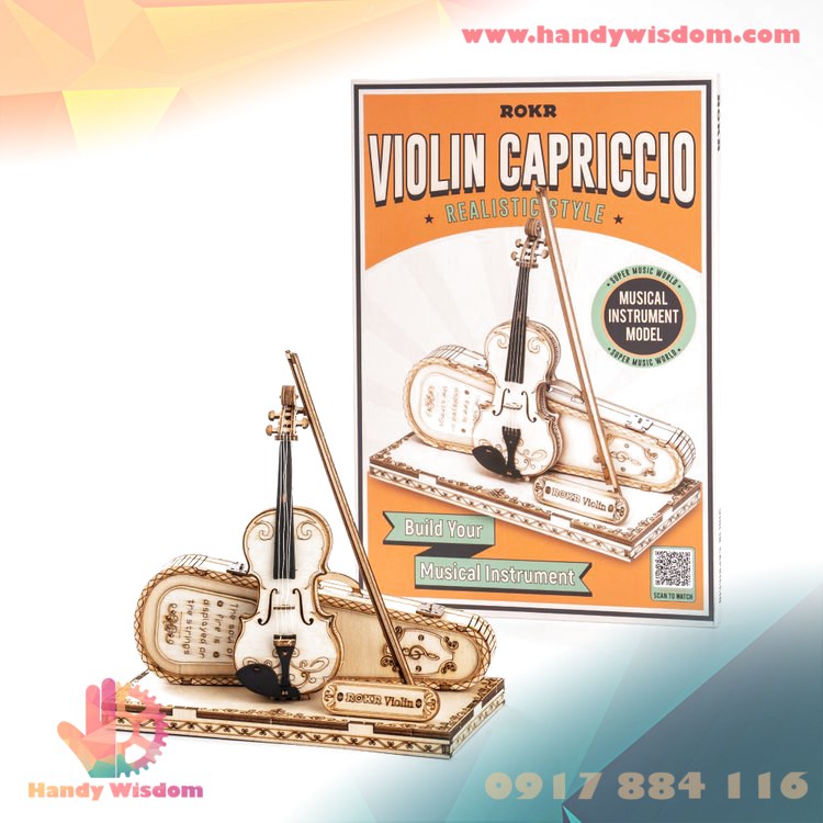 Mô hình lắp ghép gỗ Rolife - Đàn Violin - Robotime Violin Capriccio TG604K