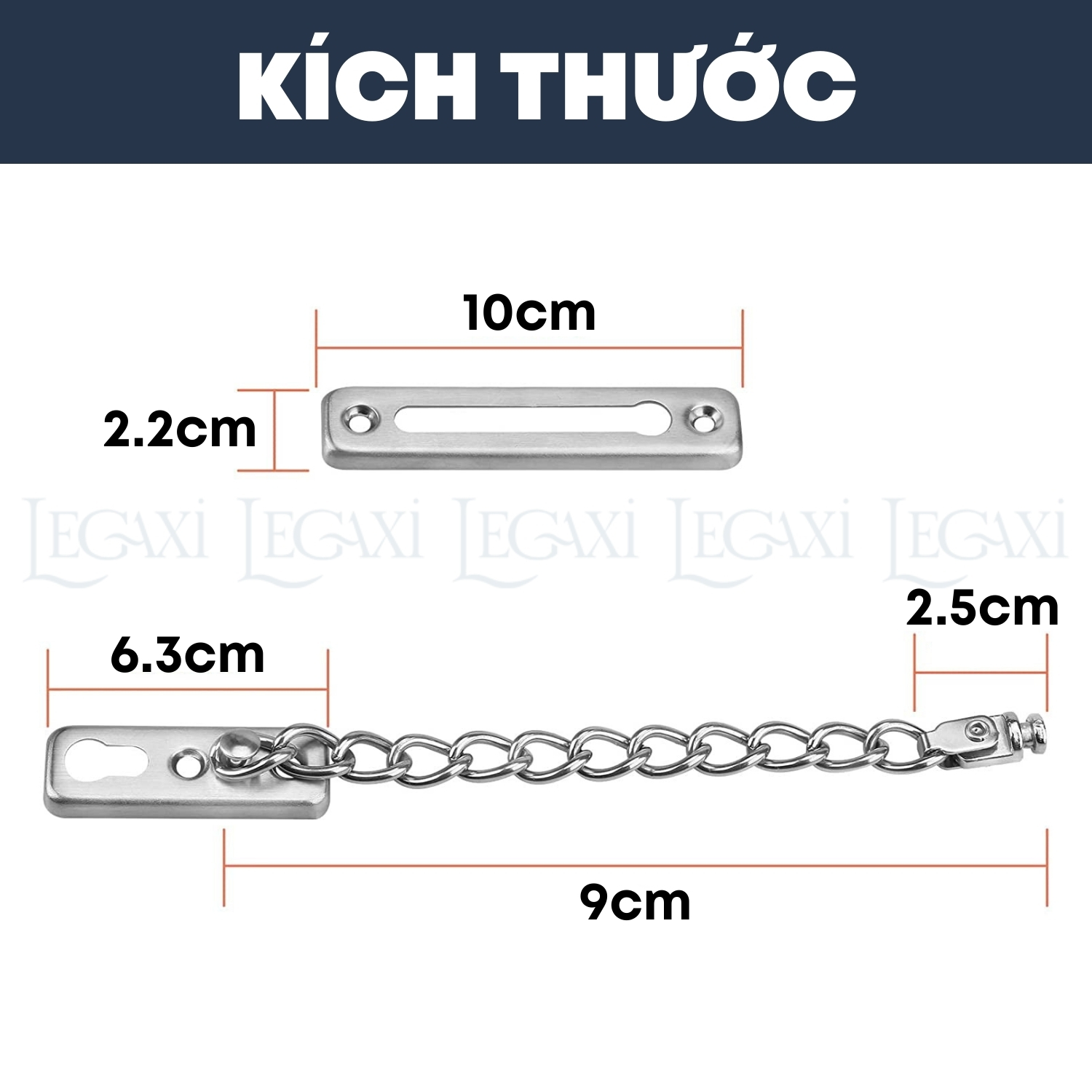 Chốt cửa dây xích, gài cửa chống trộm, khóa gài chặn cửa inox nhà ở, chung cư, phòng ngủ Legaxi