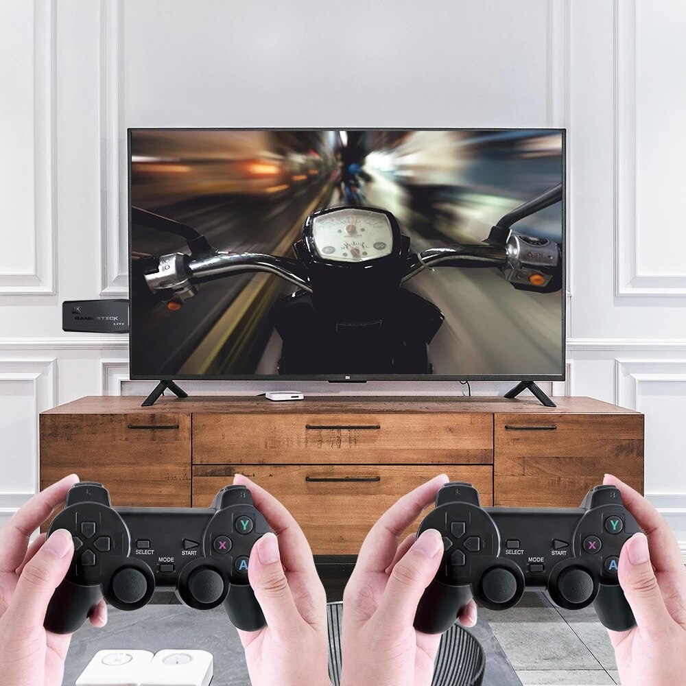 Hình ảnh Bộ máy game stick 4K PS3000 tay cầm không dây - Máy chơi game điện tử HDMI hai người chơi kết nối TV 32G/64G Máy chơi game khác tay cầm joystick - Tặng file game đua xe thú.