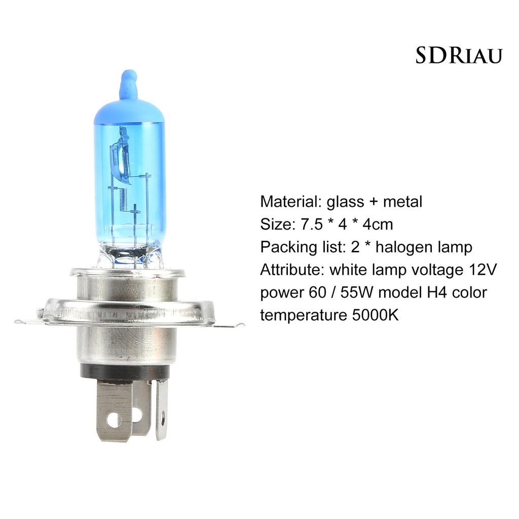 Set 2 Bóng Đèn Sương Mù H4 12v 60 / 55w 5000k Ánh Sáng Trắng Dành Cho Ô Tô