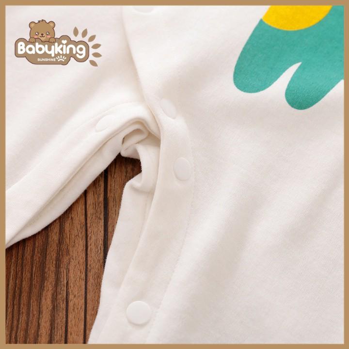 BodySuit,áo liền quần dễ thương dài tay khủng long xanh lá cho bé , cotton 100%, thương hiệu Aiueo Nhật Bản.