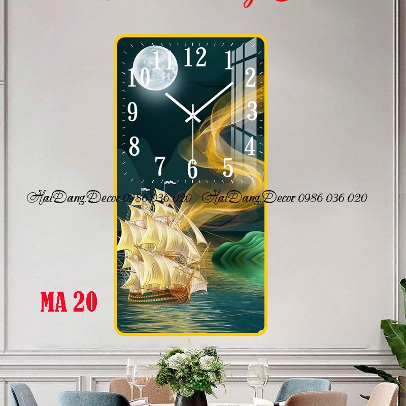Tranh đồng hồ treo tường trang trí nhà cửa kim trôi - Tặng pin và đinh treo