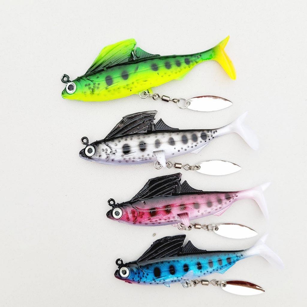 Mồi câu lure cá lóc mồi mềm giả cá thòi lòi mồi câu lure có thìa thu hút cá khi chuyển động nặng 12gram