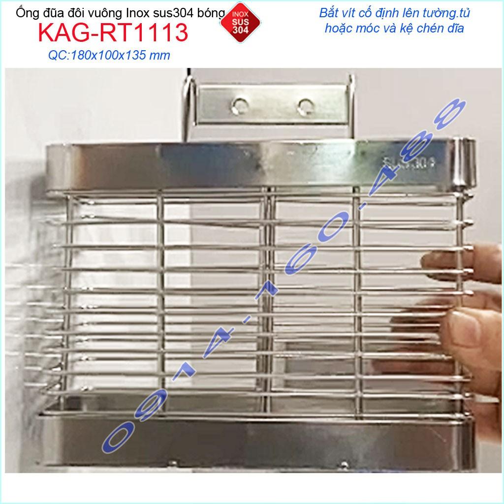 Ống đũa đôi vuông KAG-RT1113, ống đựng đũa nhà bếp Inox SUS304 siêu bền giá tốt sử dụng tốt