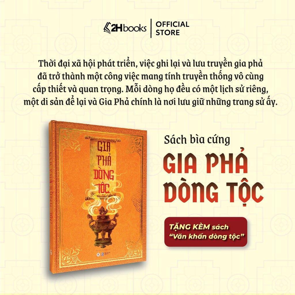 Sách - Gia Phả Dòng Tộc - Bìa Cứng, Kèm Văn Khấn, Ghi Chép Lưu Trữ Gia Nhân Dòng Họ, Gia Phả Tổ Tiên, Sổ Gia Phả - Huy Hoàng Bookstore