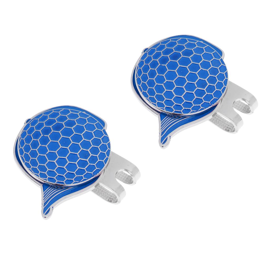 2 Sets of Fashion Cap Stainless Steel Golf Hat Clip Magnetic with Ball Marker