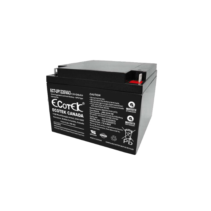 Hình ảnh Ắc quy ECOTEK, ECT-UP1226VA3,12V26AH - Dùng cho Bộ Lưu Điện - Hàng Chính Hãng