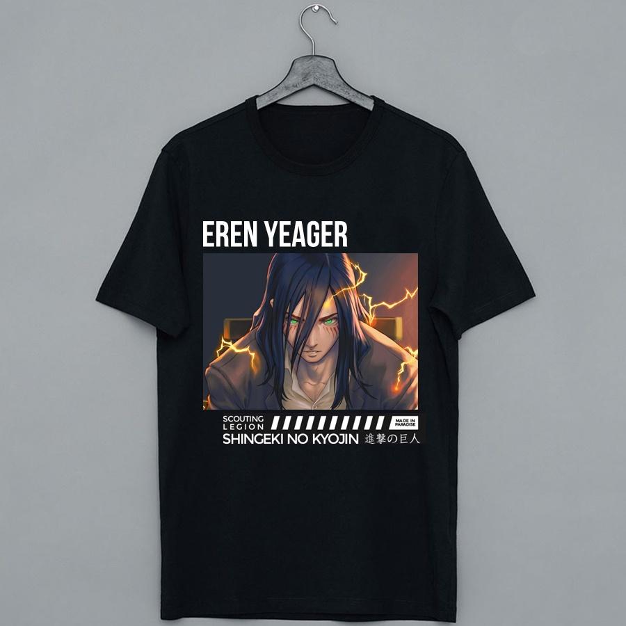 Áo thun Eren Yeager Attack on Titan, áo phông attack on titan thun cotton 4 chiều mẫu mới cực đẹp