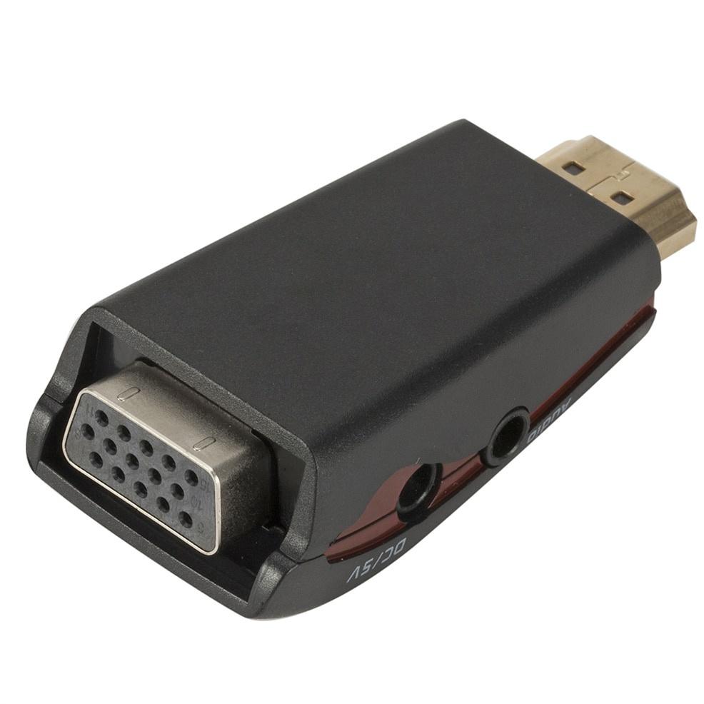 HDMI-compatible Male to VGA Female Converter 3.5mm Audio Cable Adapter 1080P HD Video Output for PC Laptop TV Monitor Projector