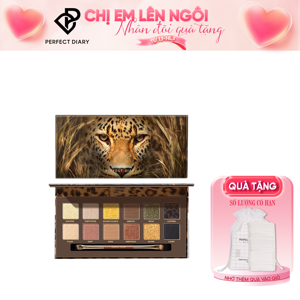 Bảng Phấn Mắt Perfect Diary Bảng Màu Báo Hoang Leopard 14g Kèm Cọ (Màu mới về)