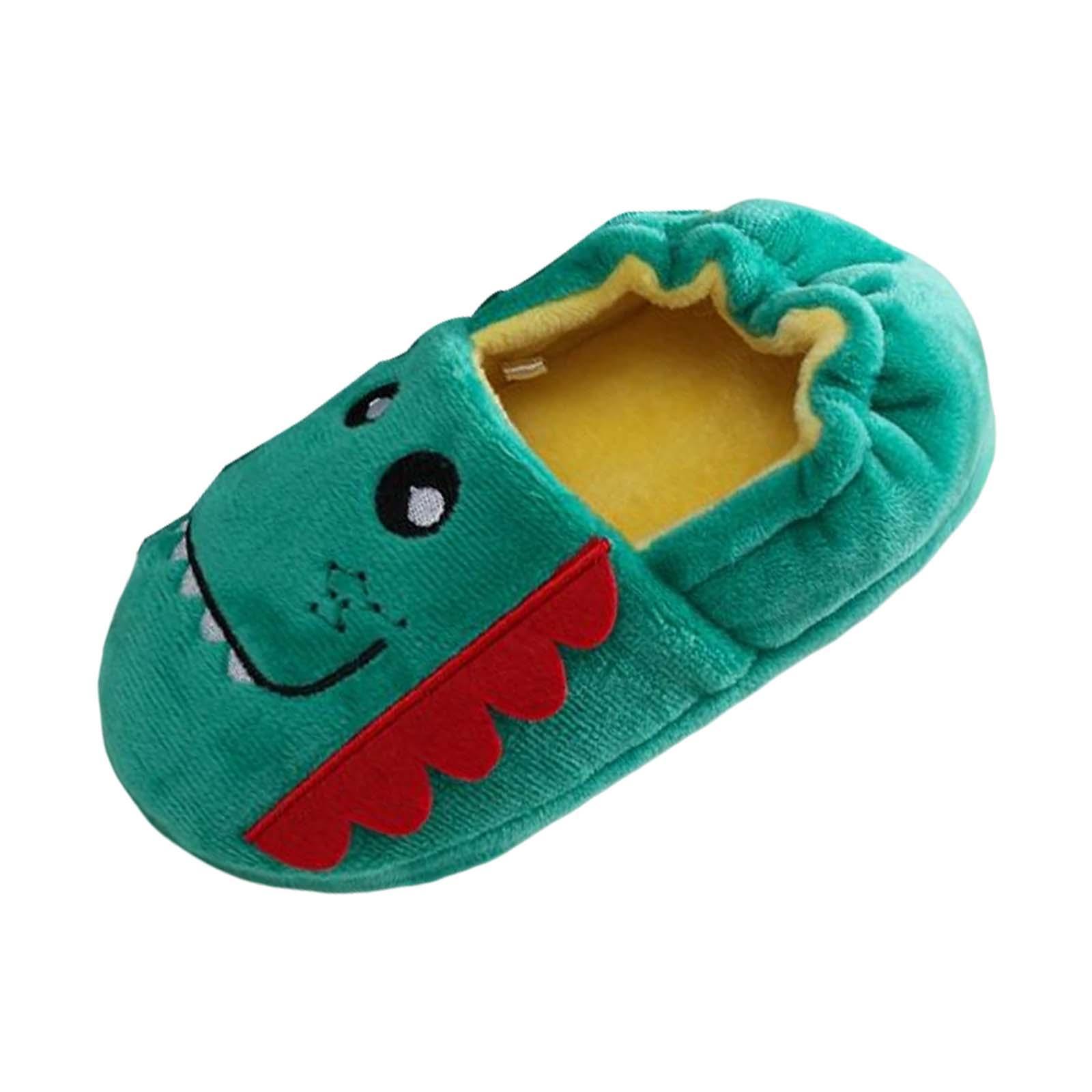 Dinosaur Shaped Slippers Soft Indoor Unisex Kids Boys Warm Shoes