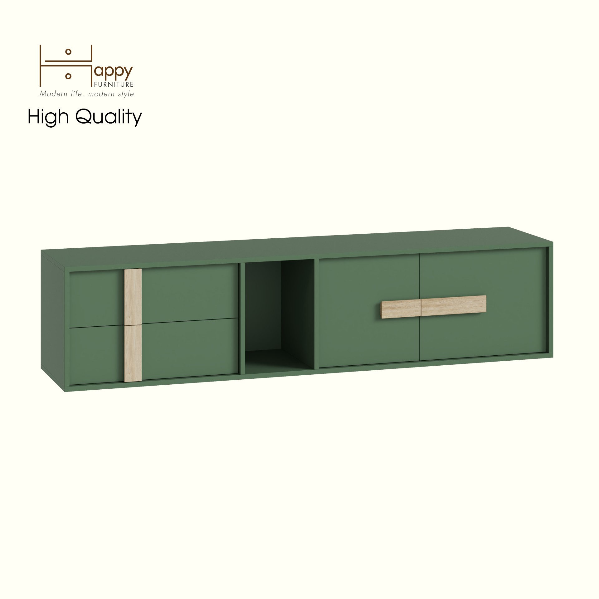 HAPPY FURNITURE , Kệ TV 2 ngăn kéo 2 cửa mở - SPACE, KTV_085 , 180cm x 40cm x 42cm DxRxC