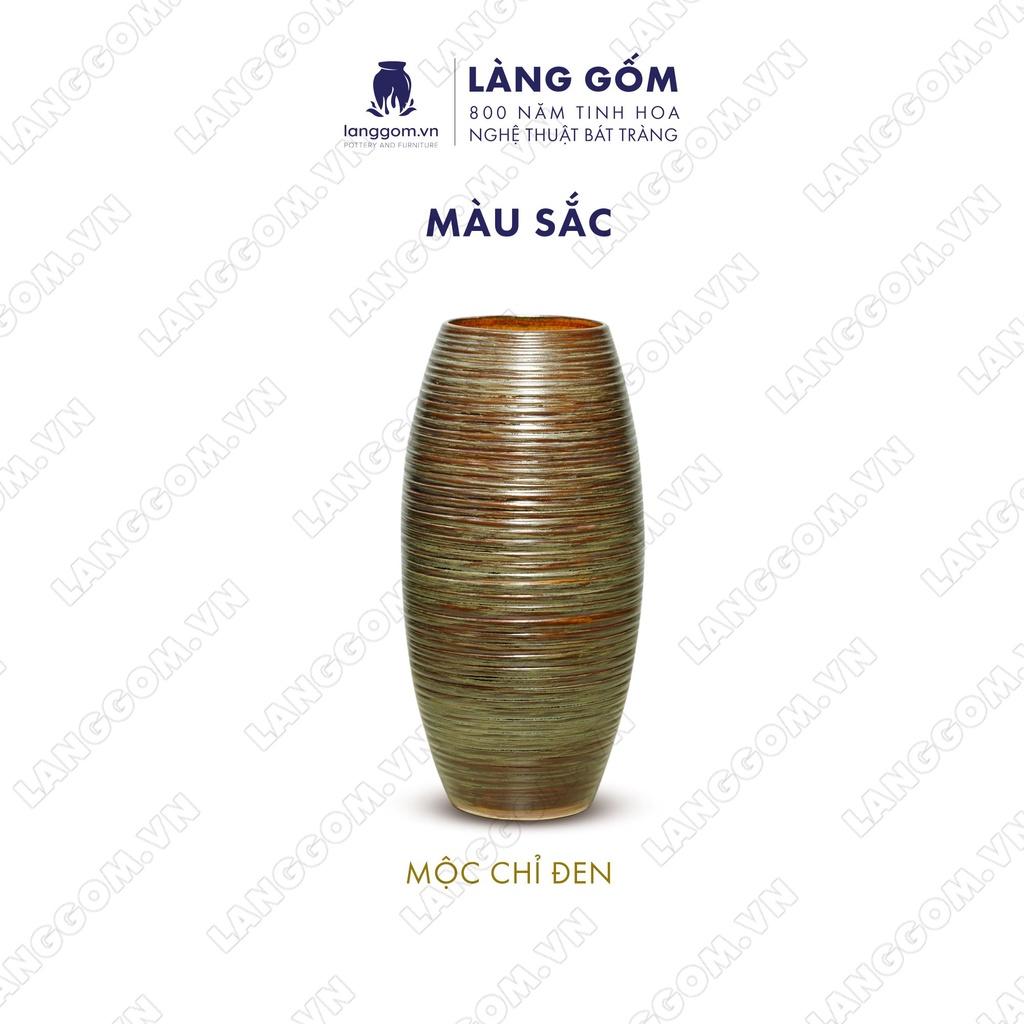 Bình hoa, lọ hoa Gốm sứ Bát Tràng cao cấp Men hỏa biến dáng bom đại dùng làm quà tặng, trang trí - Làng Gốm Bát Tràng
