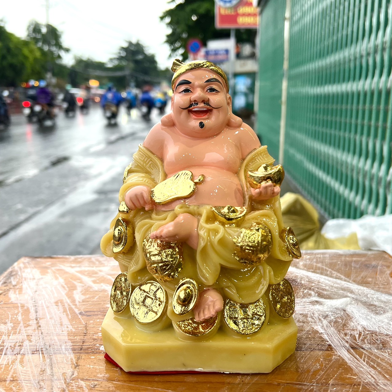 Tượng Thần tài Thổ Địa đá Việt Nam cao 19cm – 8inch