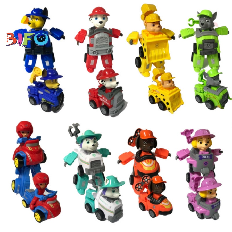 Bộ 4 đồ chơi biến hình biệt đội xe những chú chó cứu hộ Paw Patrol