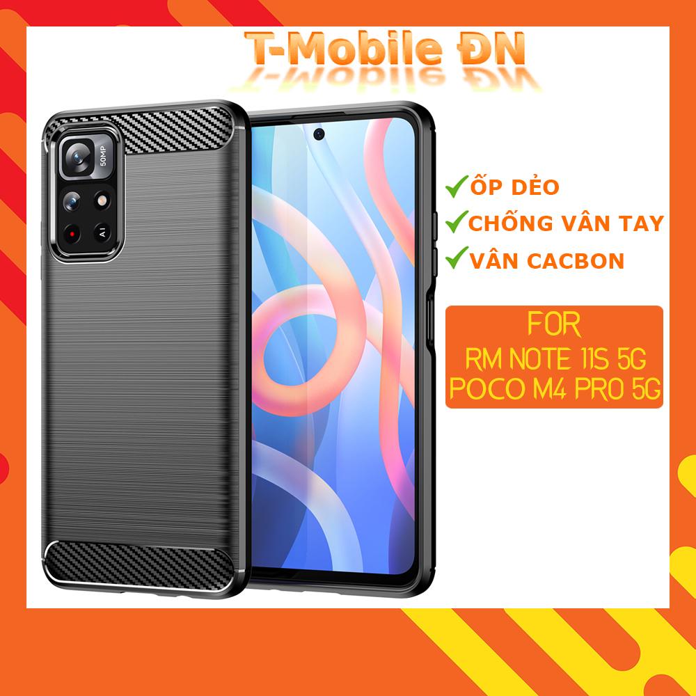 Ốp lưng dành cho Xiaomi Poco M4 Pro 5G Redmi Note 11S 5G ốp silicone mềm Carbone phay xước chống sốc chống vân tay