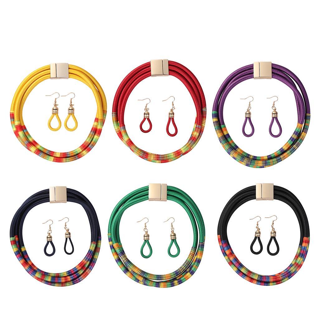 Multi Color Women Necklace Earring Kits Lady Fashion Jewelry Girl Gifts yellow