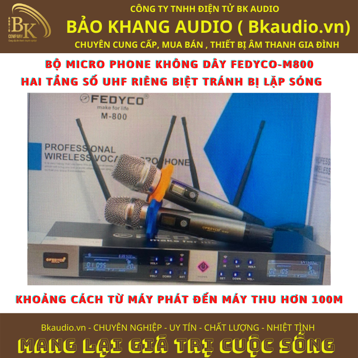 Micro không dây cầm tay FEDYCO-M800. Msp: SPM-07