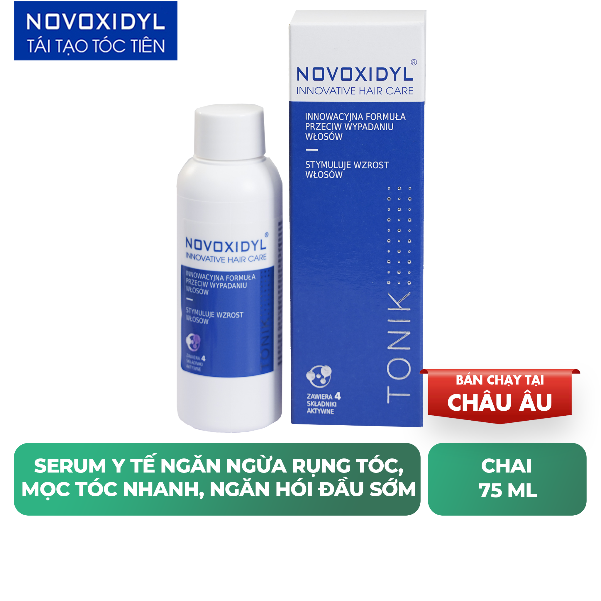 Serum Novoxidyl ngăn ngừa rụng tóc, giúp mọc tóc nhanh - Chai 75ml