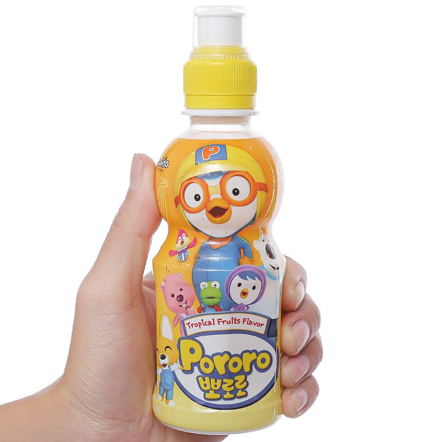 Thùng 24 Chai Nước Uống Pororo Hương Vị Trái Cây Nhiệt Đới 235ml