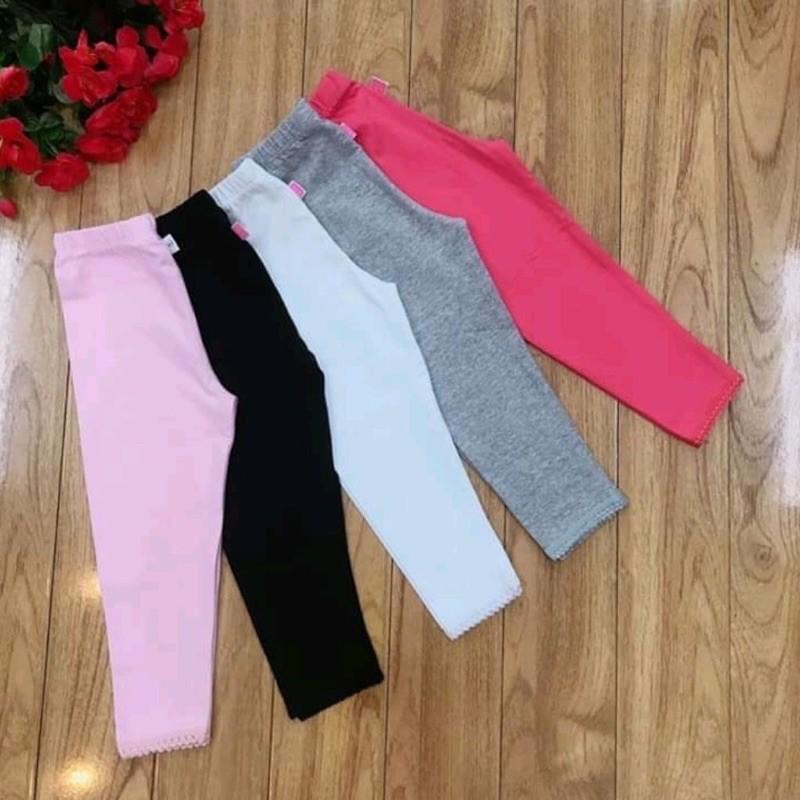 Quần legging bé gái (21-40kg)  quần dài thun cotton siêu dày dặn co giãn loại 1