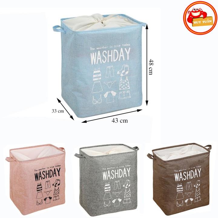 Hộp vải đựng chăn màn quần áo gấp gọn WASHDAY 75L
