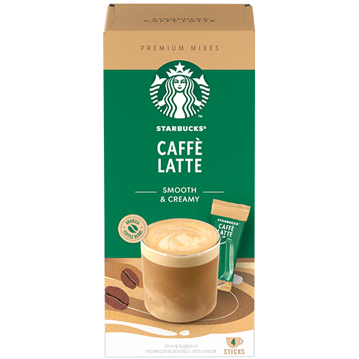 Combo 3 hộp Cà phê hoà tan cao cấp  Starbucks Caffè Latte (Hộp 4 gói x 14g) - [Tặng 1 Ly sứ Starbucks]