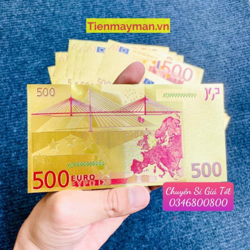 Tờ Tiền Kỉ Niệm 500 EURO Plastic Mạ Vàng Lì Xì Tết May Mắn