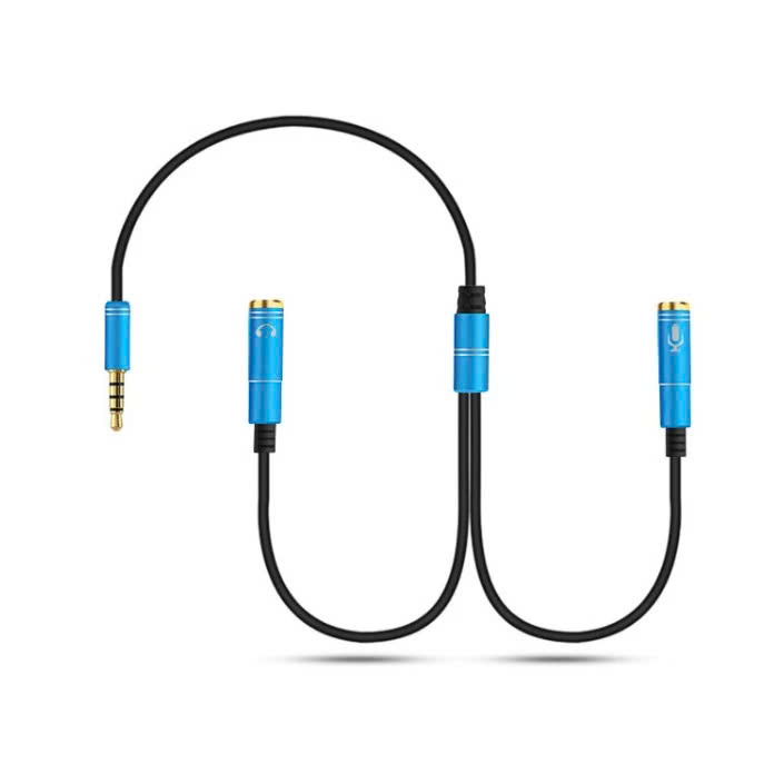 Dây chuyển đổi 3.5mm đực sang hai đầu 3.5mm cái (1 đầu hỗ trợ Mic, 1 đầu hỗ trợ tai nghe) - Hàng chính hãng PHỤ KIỆN ÂM THANH