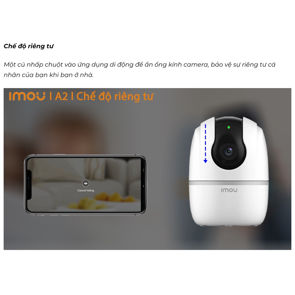 Camera Wifi Trong Nhà Xoay 360 IMOU RANGER A2 2MP - Hàng chính hãng