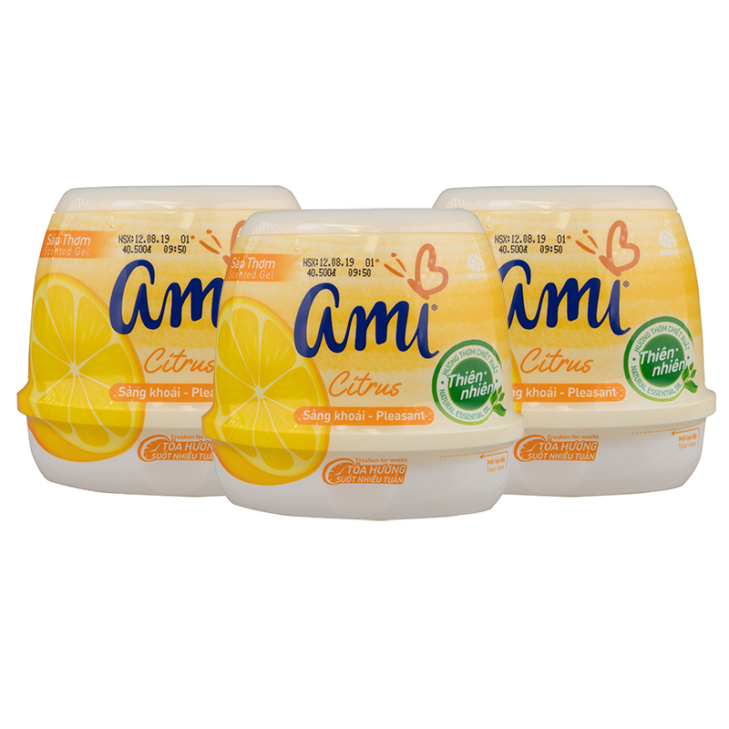 Lốc 3 Hộp Sáp Thơm Ami Citrus - Tươi Mát 200g