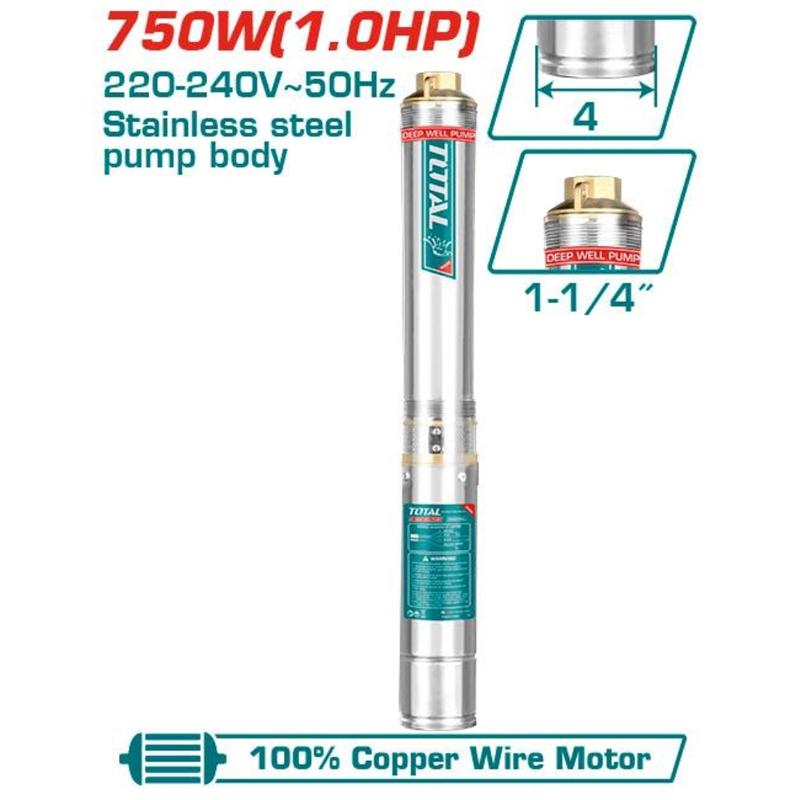 MÁY BƠM GIẾNG SÂU 750W TOTAL TWP57501 - HÀNG CHÍNH HÃNG