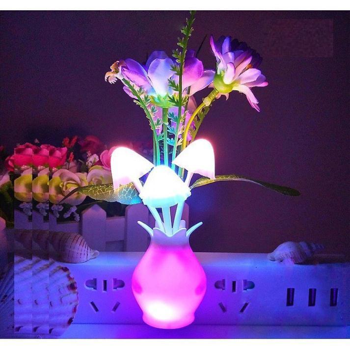 Đèn ngủ cảm ứng chậu hoa và nấm