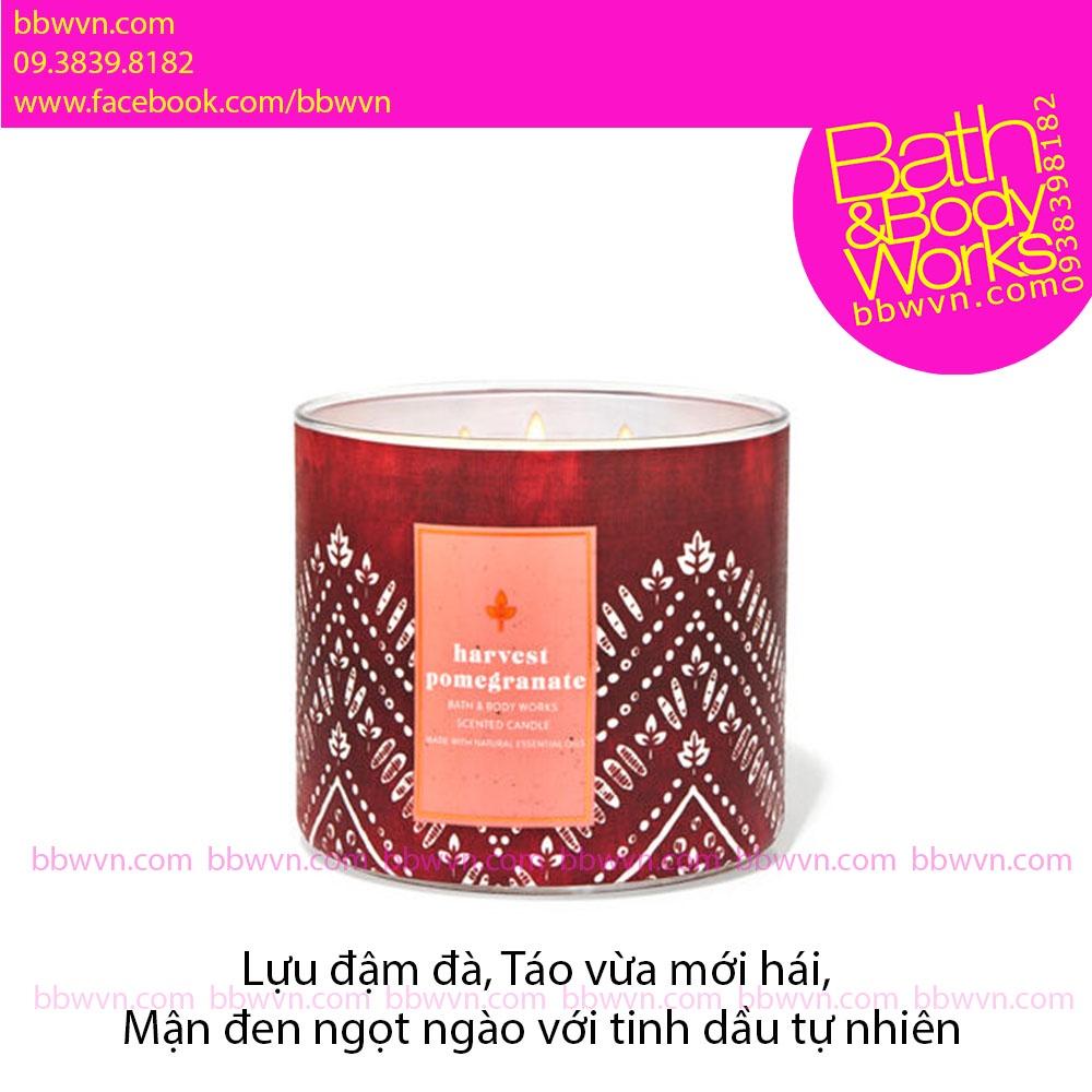 Nến thơm Bath and Body Works Harvest Pomegranate 3 bấc